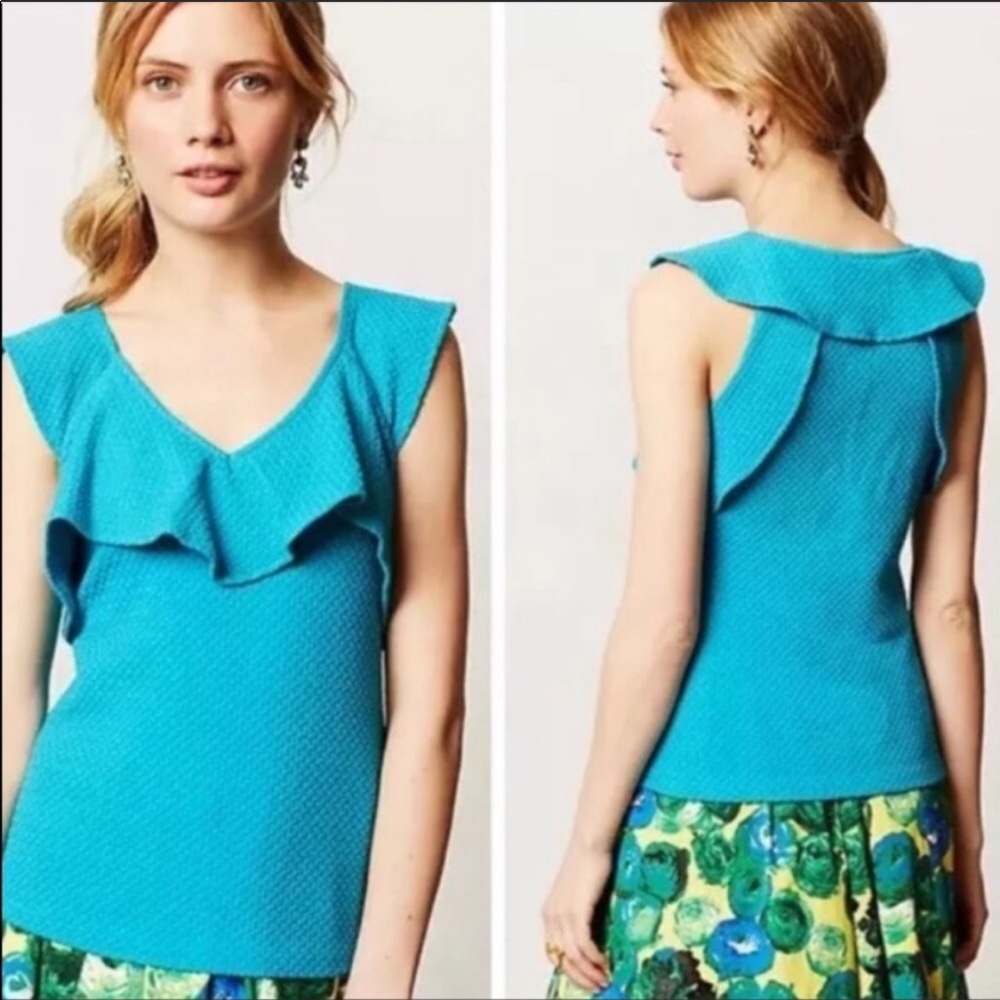 Anthropologie Deletta Ruffle Top